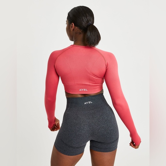 AYBL seamless V2 long sleeve crop top NWT size small dusty rose - Picture 2 of 6